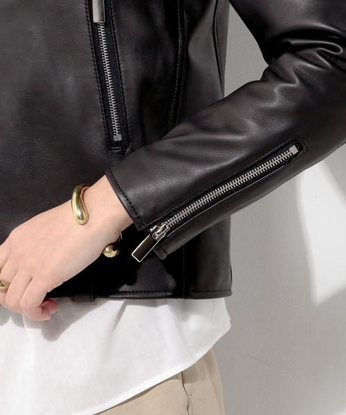 UNITED ARROWS（ユナイテッドアローズ）の「UWBT レザー ライダース ジャケット ◆（ライダースジャケット・レディース・ブラック・40/36/38）」の8枚目の写真