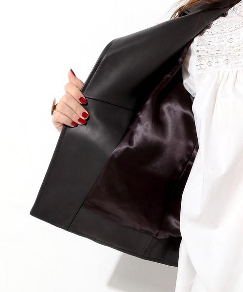 UNITED ARROWS（ユナイテッドアローズ）の「UWBT レザー ライダース ジャケット ◆（ライダースジャケット・レディース・ブラック・40/36/38）」の2枚目の写真