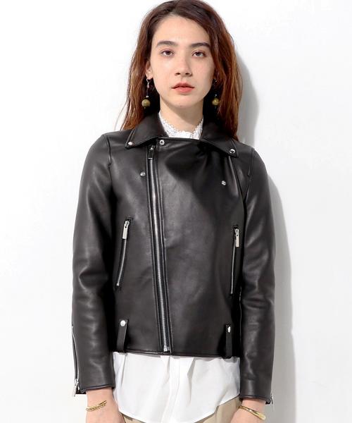 UNITED ARROWS（ユナイテッドアローズ）の「UWBT レザー ライダース ジャケット ◆（ライダースジャケット・レディース・ブラック・40/36/38）」の4枚目の写真