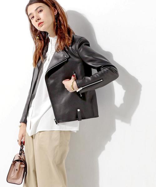 UNITED ARROWS（ユナイテッドアローズ）の「UWBT レザー ライダース ジャケット ◆（ライダースジャケット・レディース・ブラック・40/36/38）」の5枚目の写真