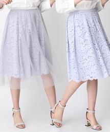 Andemiu | 【チュールが取れる2WAY】レースＸチュール２ＷＡＹスカート749708(スカート)