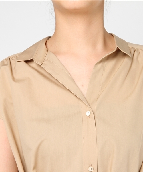 SHIPS for women(シップスフォーウィメン)の「タイプライターシャツワンピースbeige/navy(シャツワンピース・レディース・コバルトブルー/ベージュ/ベージュ系その他・36/38)」の10枚目の写真