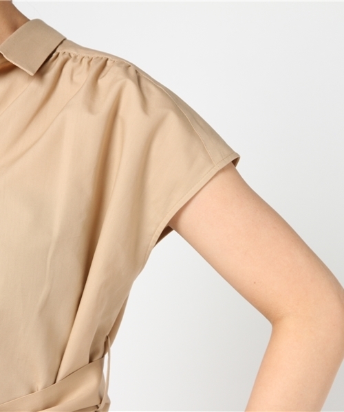 SHIPS for women(シップスフォーウィメン)の「タイプライターシャツワンピースbeige/navy(シャツワンピース・レディース・コバルトブルー/ベージュ/ベージュ系その他・36/38)」の11枚目の写真