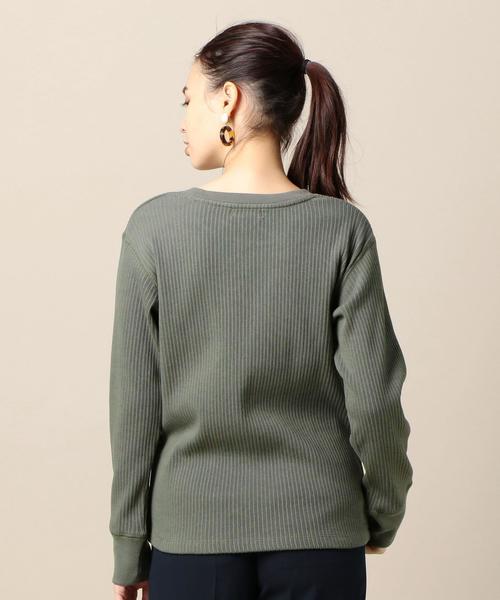 BEAUTY&YOUTH UNITED ARROWS（ビューティーアンドユースユナイテッドアローズ）の「BY ハリヌキリブ 9分袖プルオーバー ◆（Tシャツ/カットソー・レディース・ホワイト/ブラック/オリーブ・FREE）」の4枚目の写真