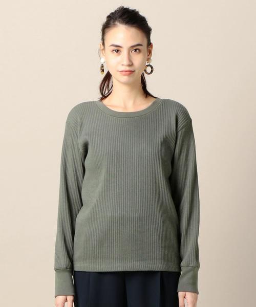 BEAUTY&YOUTH UNITED ARROWS（ビューティーアンドユースユナイテッドアローズ）の「BY ハリヌキリブ 9分袖プルオーバー ◆（Tシャツ/カットソー・レディース・ホワイト/ブラック/オリーブ・FREE）」の5枚目の写真