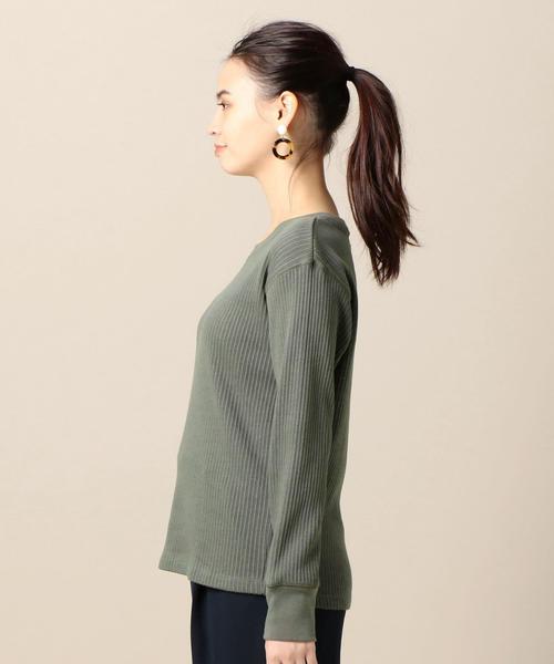 BEAUTY&YOUTH UNITED ARROWS（ビューティーアンドユースユナイテッドアローズ）の「BY ハリヌキリブ 9分袖プルオーバー ◆（Tシャツ/カットソー・レディース・ホワイト/ブラック/オリーブ・FREE）」の6枚目の写真