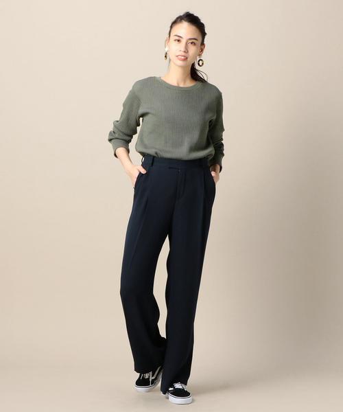 BEAUTY&YOUTH UNITED ARROWS（ビューティーアンドユースユナイテッドアローズ）の「BY ハリヌキリブ 9分袖プルオーバー ◆（Tシャツ/カットソー・レディース・ホワイト/ブラック/オリーブ・FREE）」の14枚目の写真