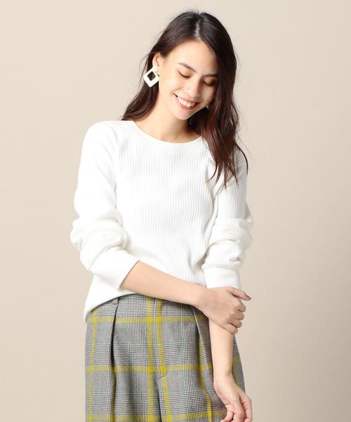 BEAUTY&YOUTH UNITED ARROWS（ビューティーアンドユースユナイテッドアローズ）の「BY ハリヌキリブ 9分袖プルオーバー ◆（Tシャツ/カットソー・レディース・ホワイト/ブラック/オリーブ・FREE）」の8枚目の写真