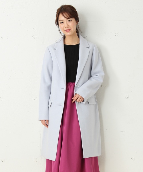 Honeys(ハニーズ)の「【キレイなシルエット】チェスターコート(チェスターコート・レディース・ブラック/ネイビー/サックスブルー/杢グレー/キャメル/ライトピンク/チャコール・L/M/LL)」の5枚目の写真