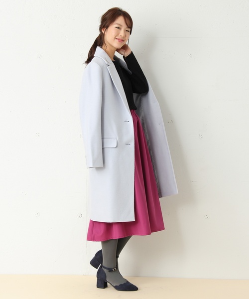 Honeys(ハニーズ)の「【キレイなシルエット】チェスターコート(チェスターコート・レディース・ブラック/ネイビー/サックスブルー/杢グレー/キャメル/ライトピンク/チャコール・L/M/LL)」の22枚目の写真