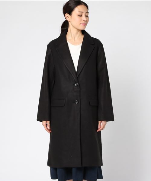 Honeys(ハニーズ)の「【キレイなシルエット】チェスターコート(チェスターコート・レディース・ブラック/ネイビー/サックスブルー/杢グレー/キャメル/ライトピンク/チャコール・L/M/LL)」の8枚目の写真