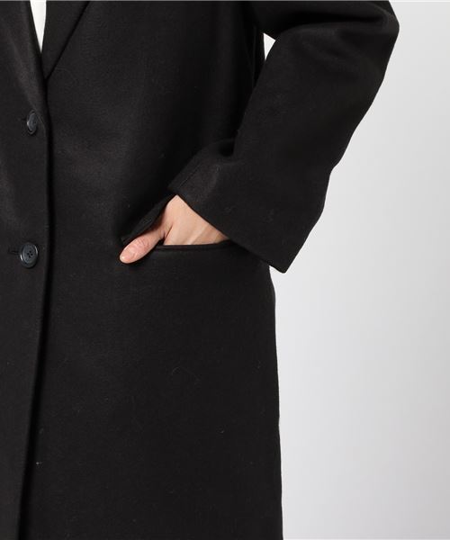 Honeys(ハニーズ)の「【キレイなシルエット】チェスターコート(チェスターコート・レディース・ブラック/ネイビー/サックスブルー/杢グレー/キャメル/ライトピンク/チャコール・L/M/LL)」の12枚目の写真