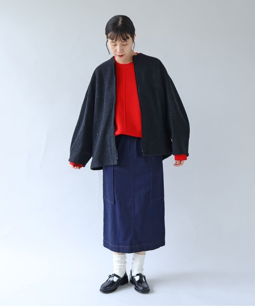 yuni(ユニ )の「△≪WEB限定≫ ムラ糸デニム タイトスカート(デニムスカート・レディース・サックスブルー/ネイビー・FREE)」の12枚目の写真