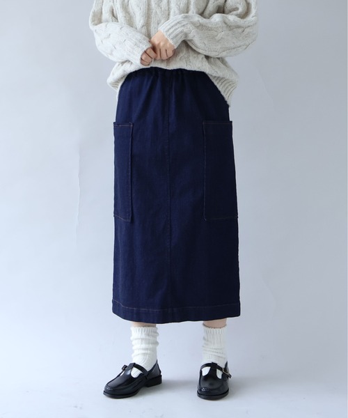 yuni(ユニ )の「△≪WEB限定≫ ムラ糸デニム タイトスカート(デニムスカート・レディース・サックスブルー/ネイビー・FREE)」の10枚目の写真