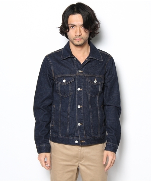 WEGO（ウィゴー）の「ベーシックデニムGジャン（デニムジャケット・メンズ・インディゴブルー/ダークインディゴブルー/ライトインディゴブルー・MEDIUM/LARGE/X-LARGE）」の4枚目の写真