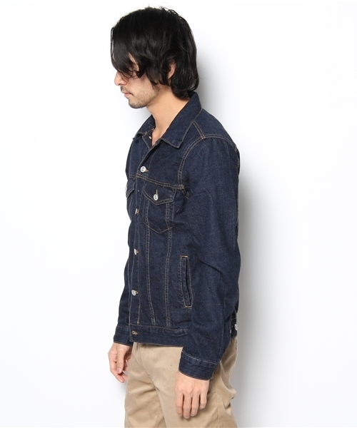 WEGO（ウィゴー）の「ベーシックデニムGジャン（デニムジャケット・メンズ・インディゴブルー/ダークインディゴブルー/ライトインディゴブルー・MEDIUM/LARGE/X-LARGE）」の5枚目の写真