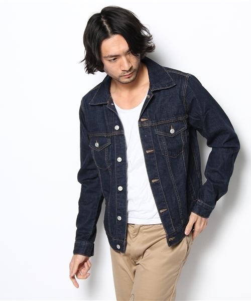 WEGO（ウィゴー）の「ベーシックデニムGジャン（デニムジャケット・メンズ・インディゴブルー/ダークインディゴブルー/ライトインディゴブルー・MEDIUM/LARGE/X-LARGE）」の7枚目の写真