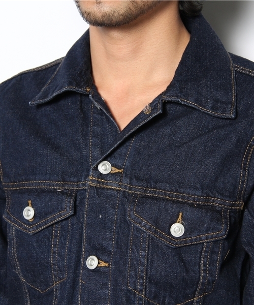 WEGO（ウィゴー）の「ベーシックデニムGジャン（デニムジャケット・メンズ・インディゴブルー/ダークインディゴブルー/ライトインディゴブルー・MEDIUM/LARGE/X-LARGE）」の8枚目の写真