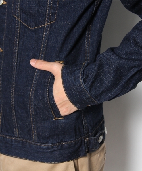 WEGO（ウィゴー）の「ベーシックデニムGジャン（デニムジャケット・メンズ・インディゴブルー/ダークインディゴブルー/ライトインディゴブルー・MEDIUM/LARGE/X-LARGE）」の9枚目の写真