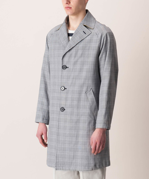 新品 L グレンチェック バルマカーンコート ブラックレーベル クレスト