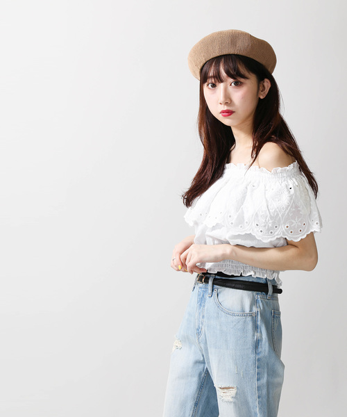 WEGO(ウィゴー)の「WEGO/スカラップコットンレースフリルオフショルブラウス(シャツ/ブラウス・レディース・ホワイト/イエロー・FREE)」の14枚目の写真