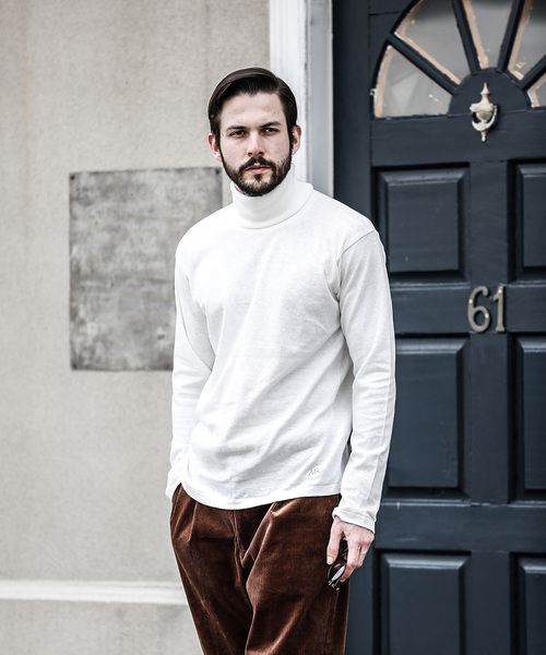 MR.OLIVE（ミスターオリーブ）の「BRAZILIAN COTTON PLAIN STITCH / ONE POINT TURTLE NECK CUT&SEWN（Tシャツ/カットソー・メンズ・ブラック/ネイビー/ブラウン/グレー/オフホワイト・SMALL/MEDIUM/LARGE/X-LARGE）」の14枚目の写真