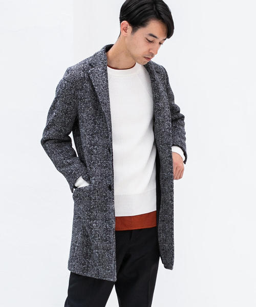 green label relaxing（グリーンレーベルリラクシング）の「CM★ニットフリース  チェスターコート ◆（チェスターコート・メンズ・ネイビー/グレー・XL/L/XXL/M/XS/S）」の2枚目の写真
