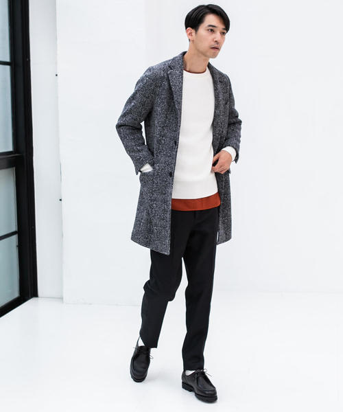 green label relaxing（グリーンレーベルリラクシング）の「CM★ニットフリース  チェスターコート ◆（チェスターコート・メンズ・ネイビー/グレー・XL/L/XXL/M/XS/S）」の5枚目の写真