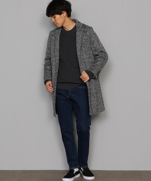 green label relaxing（グリーンレーベルリラクシング）の「CM★ニットフリース  チェスターコート ◆（チェスターコート・メンズ・ネイビー/グレー・XL/L/XXL/M/XS/S）」の6枚目の写真