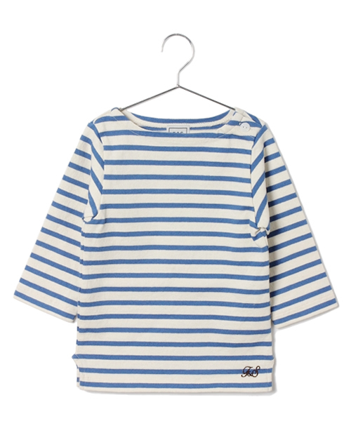URBAN RESEARCH DOORS KIDS（アーバン リサーチ ドアーズ キッズ　）の「FORK&SPOON　カラーボーダー（Tシャツ/カットソー・キッズ・グリーン/グレー/パープル/ネイビー/ホワイト×ブルー/ホワイト×グリーン/ホワイト×グレー/ホワイト×レッド/ホワイト×イエロー/ホワイト×ネイビー・135/105/120/90）」の5枚目の写真