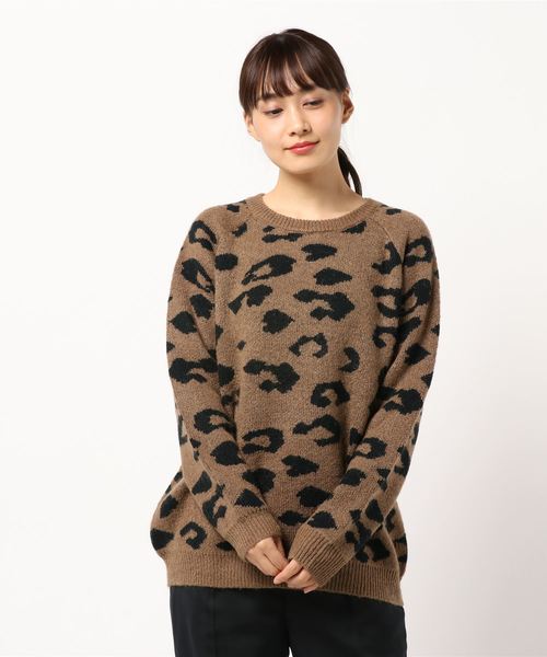 Editt by YECCA VECCA(エディットバイイェッカヴェッカ)の「・レオパードニットプルオーバー(ニット/セーター・レディース・ベージュ/グレー・FREE)」の15枚目の写真