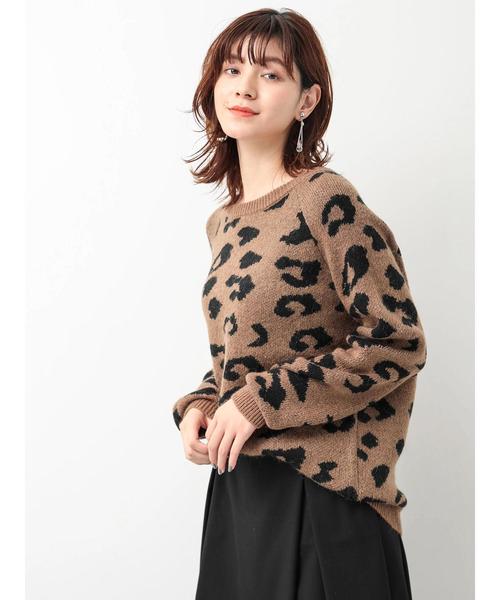 Editt by YECCA VECCA(エディットバイイェッカヴェッカ)の「・レオパードニットプルオーバー(ニット/セーター・レディース・ベージュ/グレー・FREE)」の13枚目の写真