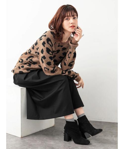 Editt by YECCA VECCA(エディットバイイェッカヴェッカ)の「・レオパードニットプルオーバー(ニット/セーター・レディース・ベージュ/グレー・FREE)」の11枚目の写真