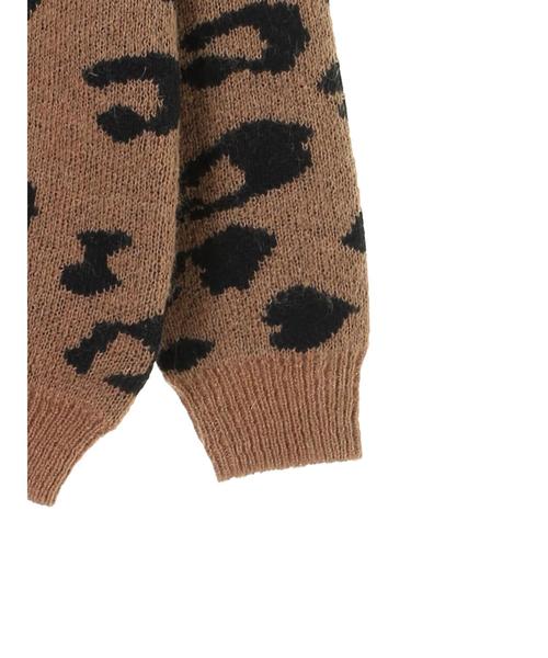 Editt by YECCA VECCA(エディットバイイェッカヴェッカ)の「・レオパードニットプルオーバー(ニット/セーター・レディース・ベージュ/グレー・FREE)」の6枚目の写真