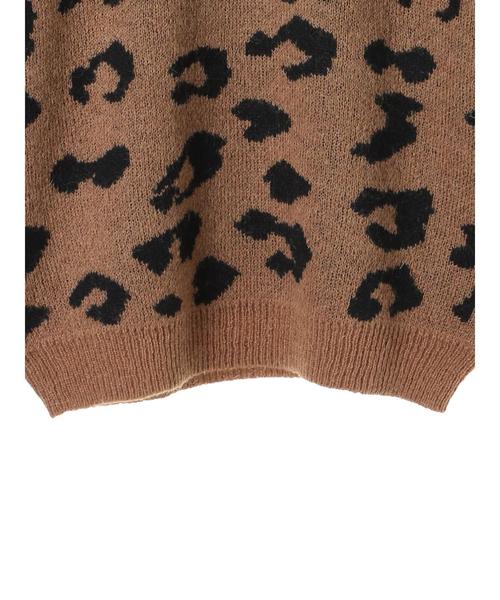 Editt by YECCA VECCA(エディットバイイェッカヴェッカ)の「・レオパードニットプルオーバー(ニット/セーター・レディース・ベージュ/グレー・FREE)」の5枚目の写真