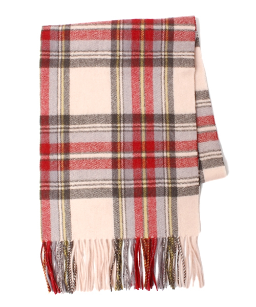 coen（コーエン）の「ウールチェックストール（ストール/ショール・レディース・ナチュラル/レッド/ダークグリーン/ライトブルー/ダークブラウン・フリー）」の3枚目の写真