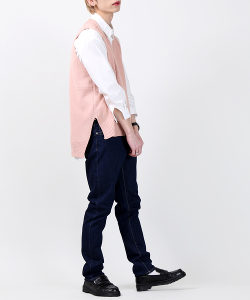 DING（ディング）の「DING/ビッグニットベスト（ベスト・レディース・ホワイト/ブラック/ピンク・FREE）」の6枚目の写真