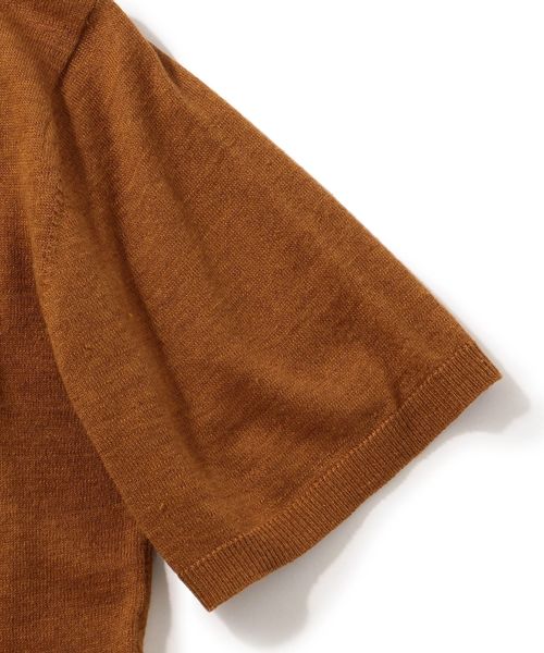 SHIPS JET BLUE（シップスジェットブルー）の「SHIPS JET BLUE:《洗える》リネンストレッチ ニットTシャツ（ニット/セーター・メンズ・ブラック/オリーブ/グレー/レンガ・MEDIUM/LARGE/SMALL/X-SMALL）」の14枚目の写真