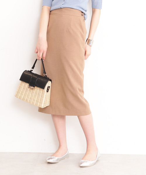 N.(N. Natural Beauty Basic)(エヌエヌナチュラルビューティーベーシック)の「◆ドライタッチタイトスカート(スカート・レディース・ベージュ/ブルー/ピンク・SMALL/MEDIUM)」の2枚目の写真