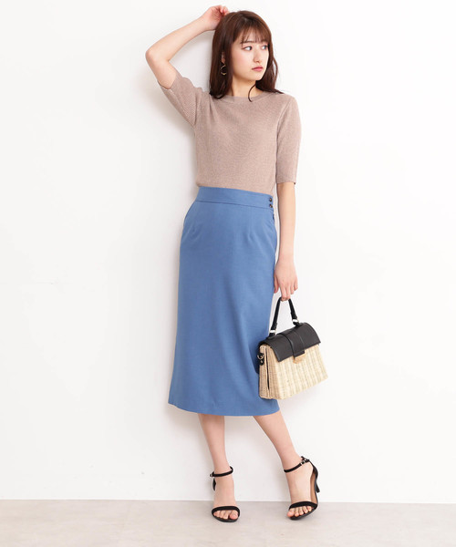 N.(N. Natural Beauty Basic)(エヌエヌナチュラルビューティーベーシック)の「◆ドライタッチタイトスカート(スカート・レディース・ベージュ/ブルー/ピンク・SMALL/MEDIUM)」の7枚目の写真