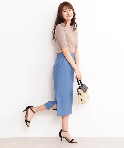 N.(N. Natural Beauty Basic)(エヌエヌナチュラルビューティーベーシック)の「◆ドライタッチタイトスカート(スカート・レディース・ベージュ/ブルー/ピンク・SMALL/MEDIUM)」の8枚目の写真