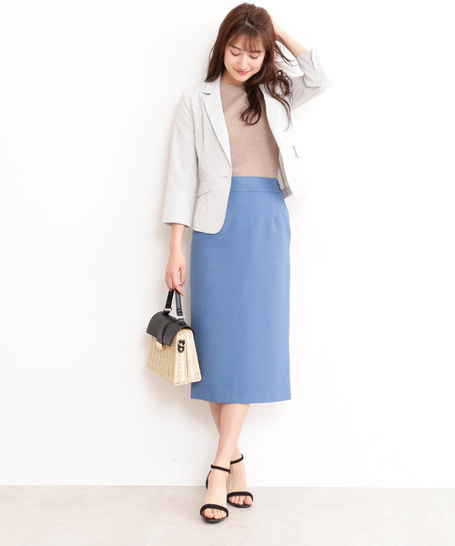 N.(N. Natural Beauty Basic)(エヌエヌナチュラルビューティーベーシック)の「◆ドライタッチタイトスカート(スカート・レディース・ベージュ/ブルー/ピンク・SMALL/MEDIUM)」の9枚目の写真