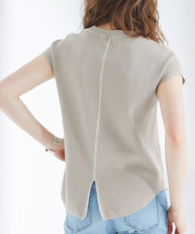 【STUDIOUS】バックシャン フレンチスリーブ ワッフルTOPS