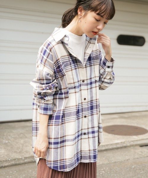 LOWRYS FARM（ローリーズファーム）の「チェックCPOシャツ