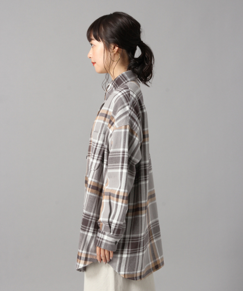 LOWRYS FARM(ローリーズファーム)の「チェックCPOシャツ 850397(シャツ/ブラウス・レディース・グレー/レッド/ブルー・FREE)」の5枚目の写真