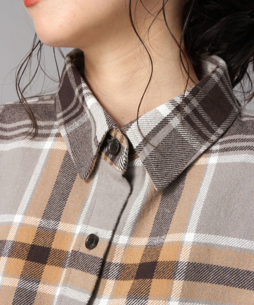 LOWRYS FARM(ローリーズファーム)の「チェックCPOシャツ 850397(シャツ/ブラウス・レディース・グレー/レッド/ブルー・FREE)」の7枚目の写真