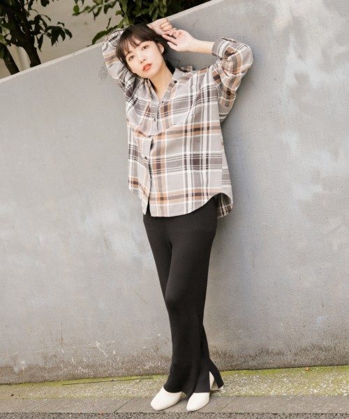 LOWRYS FARM(ローリーズファーム)の「チェックCPOシャツ 850397(シャツ/ブラウス・レディース・グレー/レッド/ブルー・FREE)」の18枚目の写真