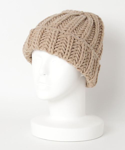 JOURNAL STANDARD（ジャーナルスタンダード）の「【PAESAGGIO DELLA TOSCANA/パッサージオ デラ トスカーナ】リブアミニットボウ（ニットキャップ/ビーニー・レディース・ブラック/ベージュ/パープル・FREE）」の2枚目の写真