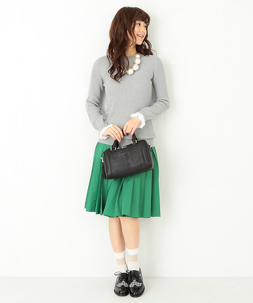 Ray BEAMS(レイビームス)の「Ray BEAMS / ワッフル編み フリルカフス ハイネック(ニット/セーター・レディース・オフホワイト/ライトグレー/ネイビー・ONE SIZE)」の19枚目の写真