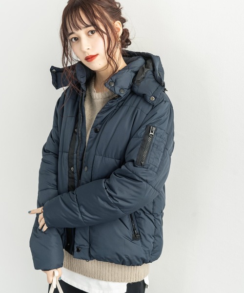 Rocky Monroe（ロッキーモンロー）の「【2way】撥水 フード脱着可能 中綿ジャケット（ダウンジャケット/コート・メンズ・ネイビー/グレー系その他/チャコール/ベージュ/ブラック/カモフラージュ・LL/M/L）」の6枚目の写真